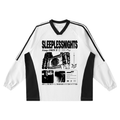 SLN "News Paper" V-Neck Long-Sleeve Windbreaker