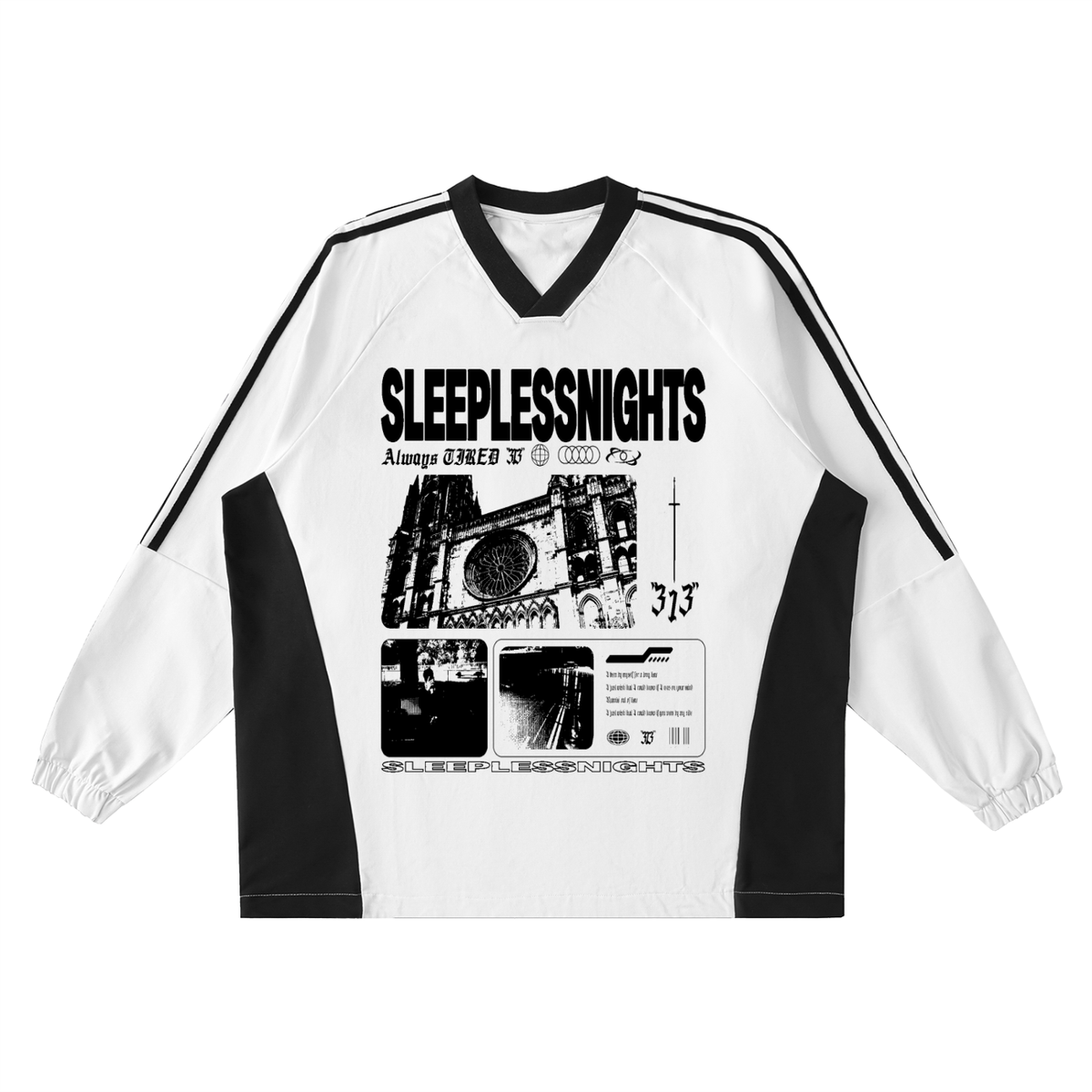 SLN "News Paper" V-Neck Long-Sleeve Windbreaker