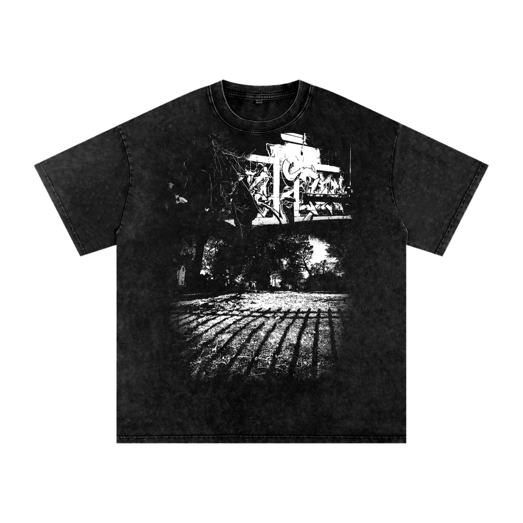 SLN "Graveyard Shift" Snow Washed Oversized Cotton T-Shirt