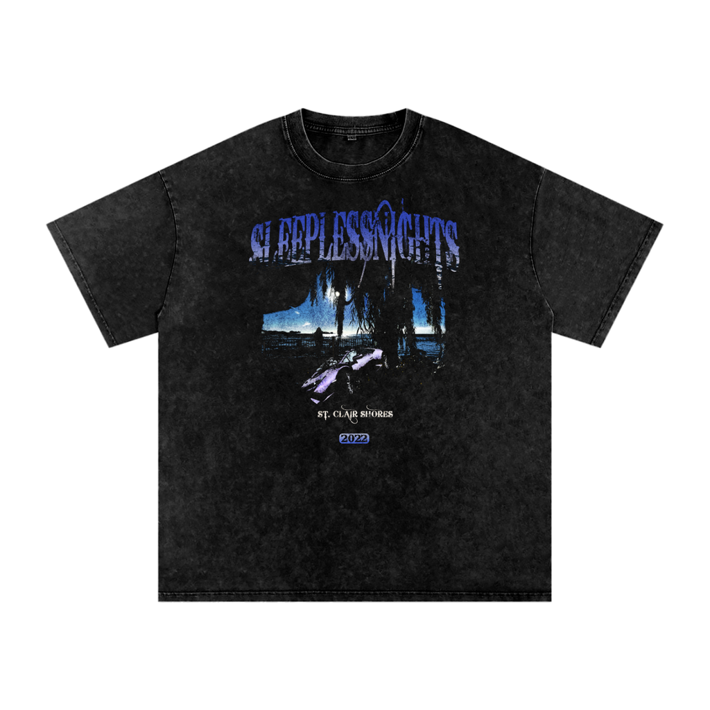 SLN "Water Logo" Snow Washed Oversized Cotton T-Shirt