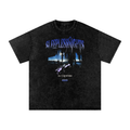SLN "Water Logo" Snow Washed Oversized Cotton T-Shirt