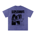 SLN "News Paper" Snow Washed Oversized Cotton T-Shirt